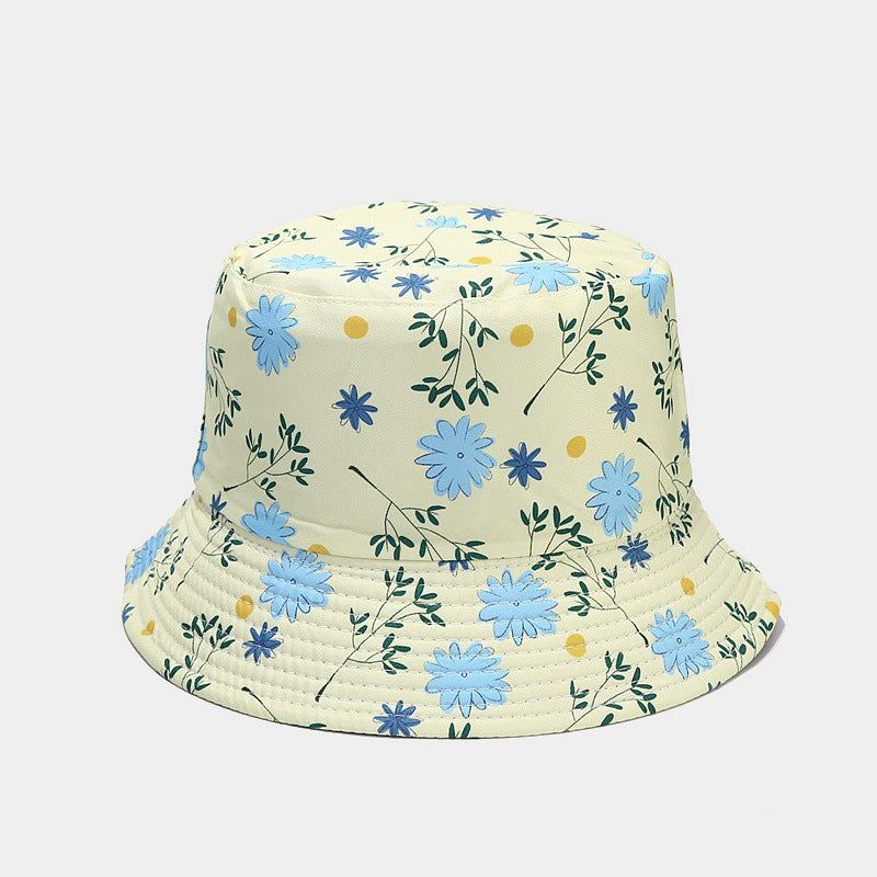 Wholesale Flower Pattern Sun Protection Double-sided Bucket Hat